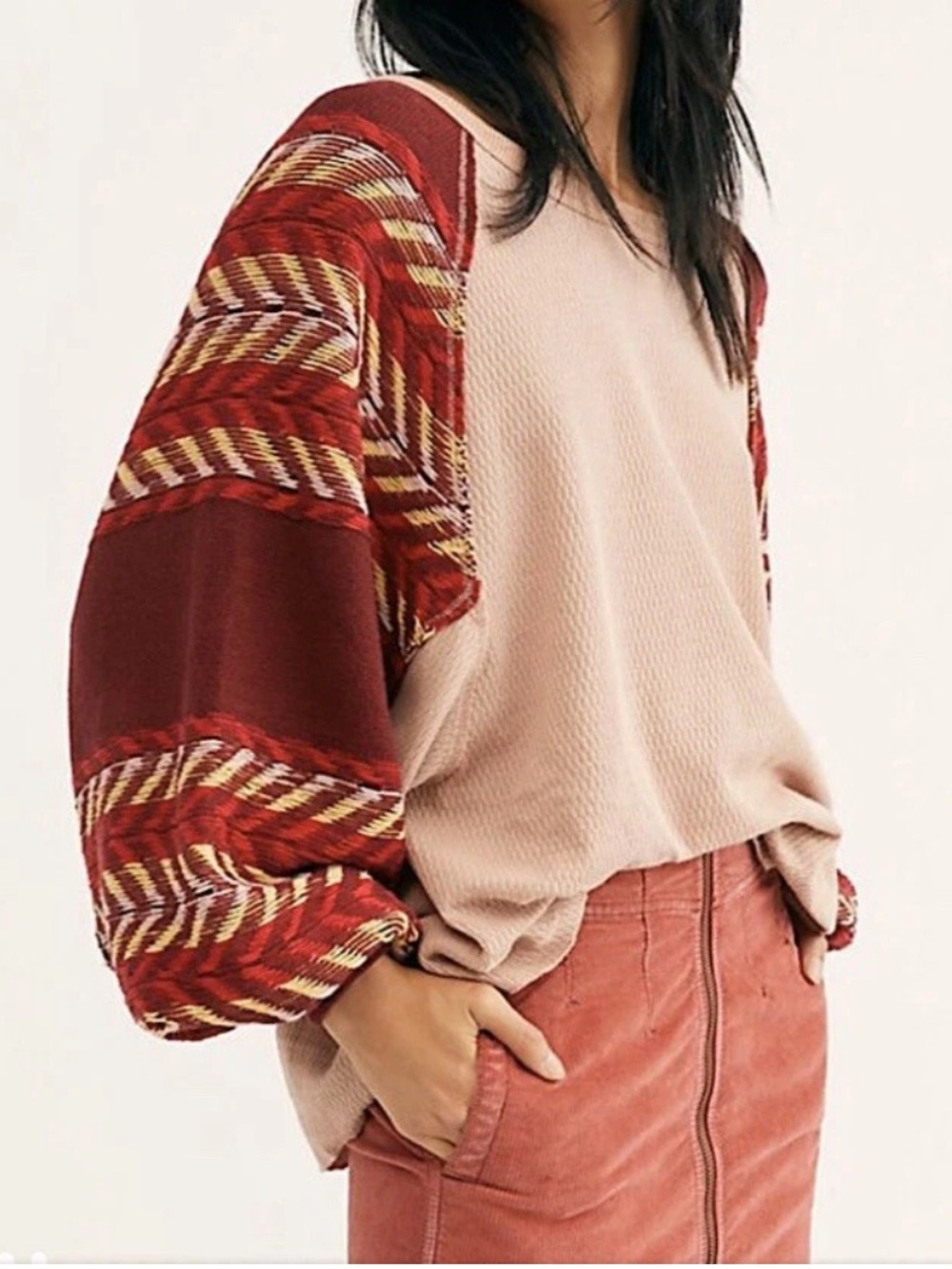 Free People We The Free Rainbow Dreams Pullover Knit Top, Women’s XS